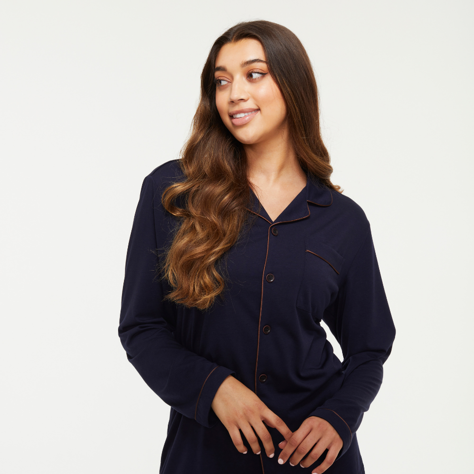 Ladies Copper Infused Pajamas, Available in Navy Blue Only –
