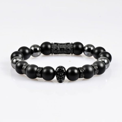 The Obesidian Matte Lava Agate Rock Magnetic Bracelet